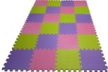 Коврик пазл конструктор, 33см * 0.9 см, мягкий пол, салатовый, розовый, фиолетовый